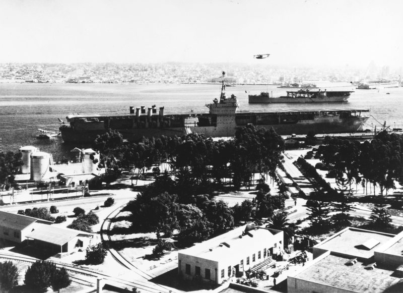 Langley and CV-4 the USS Ranger in foreground... with a PBY Catalina seaplane overhead.
